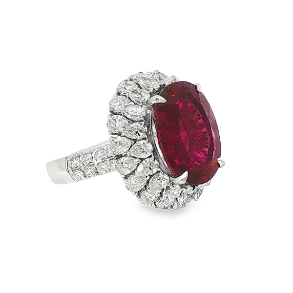 11.02ctw Rubellite and Diamond Cocktail Ring Charles Frederick Jewelers Chelmsford, MA
