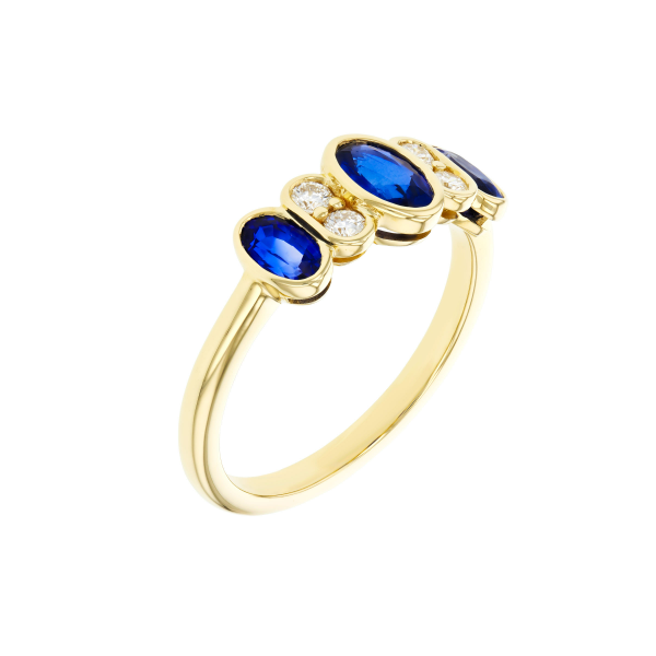 14KY 1.18ct Sapphire and 0.15ct Diamond Ring Image 2 Charles Frederick Jewelers Chelmsford, MA