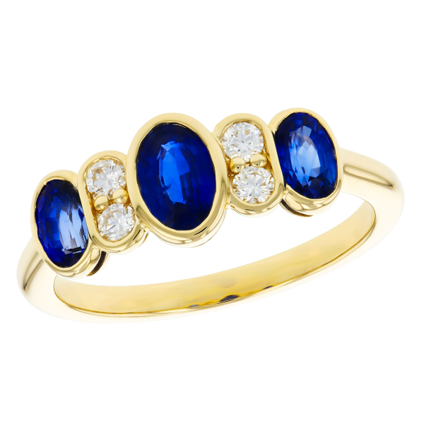 14KY 1.18ct Sapphire and 0.15ct Diamond Ring Charles Frederick Jewelers Chelmsford, MA