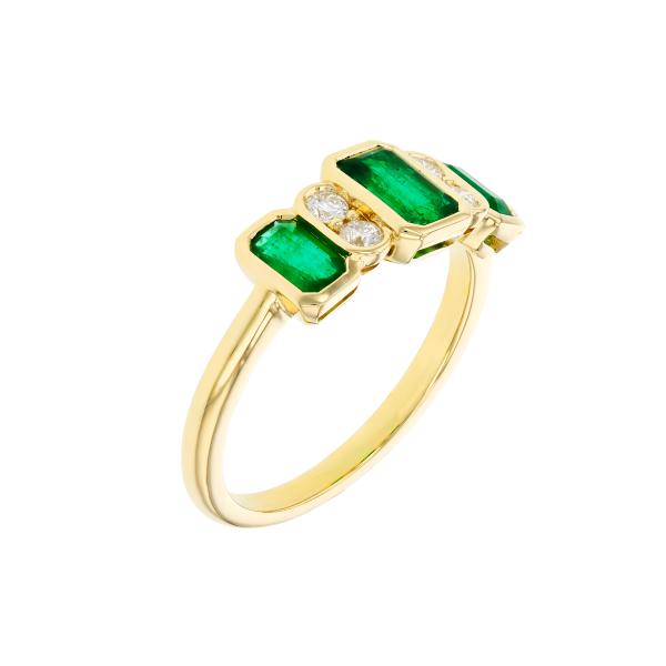 14KY 1.04ct Emerald and .15ct Diamond Ring Image 2 Charles Frederick Jewelers Chelmsford, MA