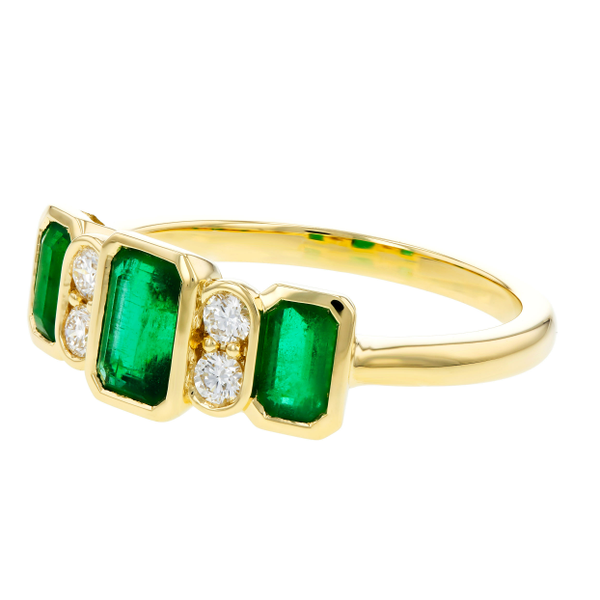 14KY 1.04ct Emerald and .15ct Diamond Ring Image 3 Charles Frederick Jewelers Chelmsford, MA