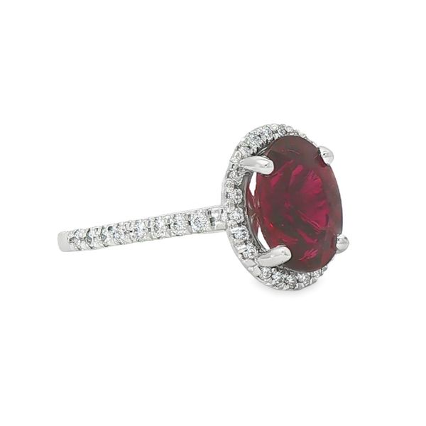 2.55ct Rubellite and Lab Grown Diamond Ring Image 2 Charles Frederick Jewelers Chelmsford, MA
