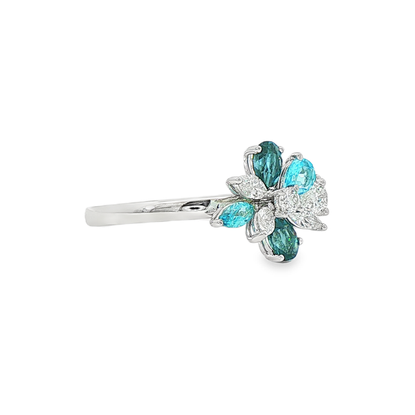 14w Topaz and Diamond Asymmetrical Ring Image 2 Charles Frederick Jewelers Chelmsford, MA