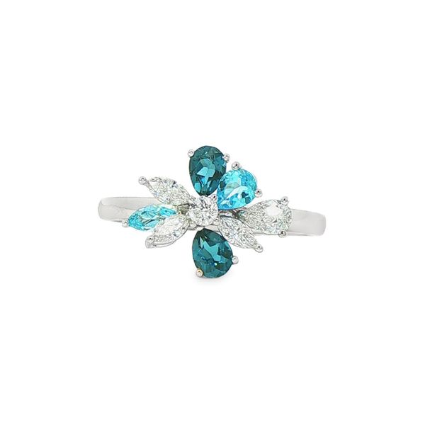 14w Topaz and Diamond Asymmetrical Ring Charles Frederick Jewelers Chelmsford, MA