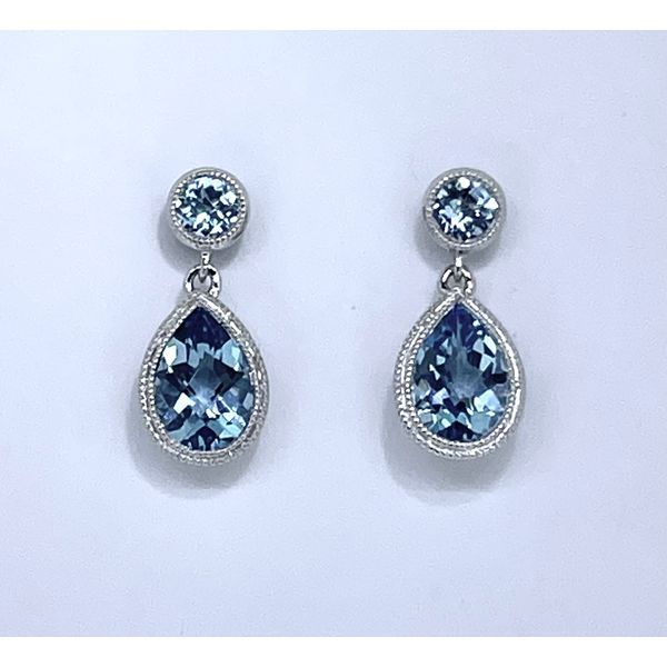 14K Blue Topaz Earrings Charles Frederick Jewelers Chelmsford, MA