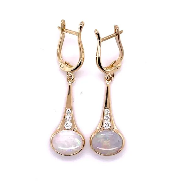 14KY Opal & Diamond Earrings Image 2 Charles Frederick Jewelers Chelmsford, MA