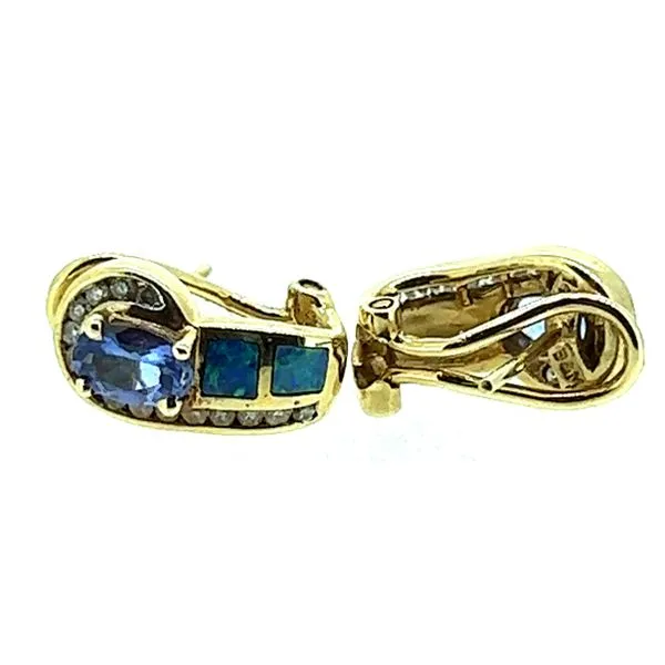 14KY Tanzanite And Opal Earrings Charles Frederick Jewelers Chelmsford, MA