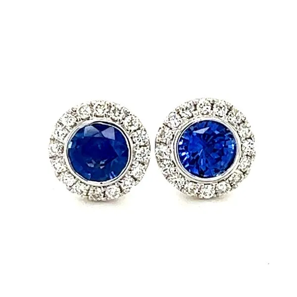 14K Sapphire & Diamond Earrings Charles Frederick Jewelers Chelmsford, MA