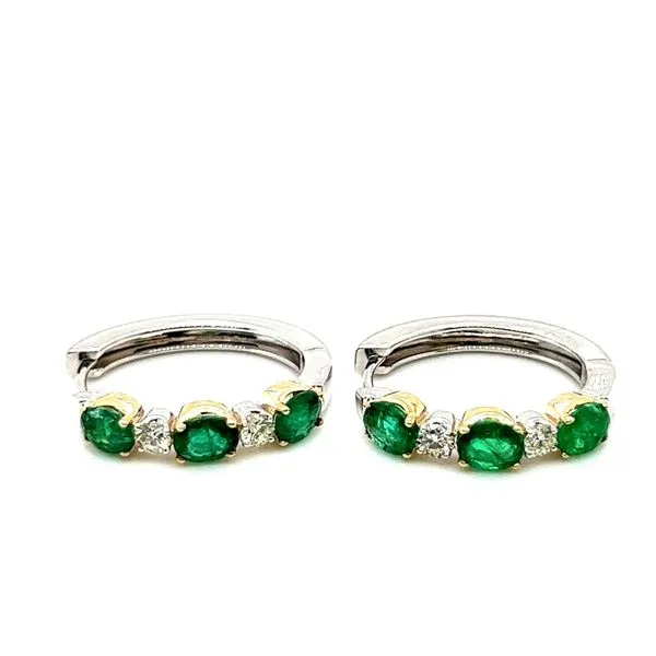 14KW 2.08ctw Emerald And Diamond Earrings Charles Frederick Jewelers Chelmsford, MA