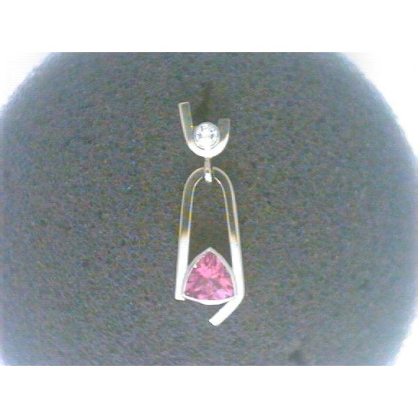 Platinum/18KY 1.90tcw Pink Tourmaline & 0.20tcw Diamond Earrings Image 2 Charles Frederick Jewelers Chelmsford, MA
