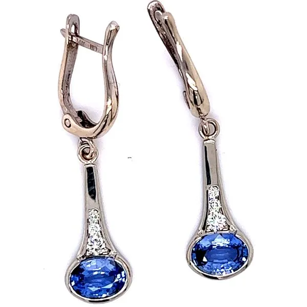 14KW 1.60ctw Sapphire And .16ctw Diamond Earrings Charles Frederick Jewelers Chelmsford, MA