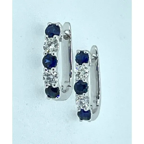 Sapphire & Diamond Hoop Earrings Charles Frederick Jewelers Chelmsford, MA