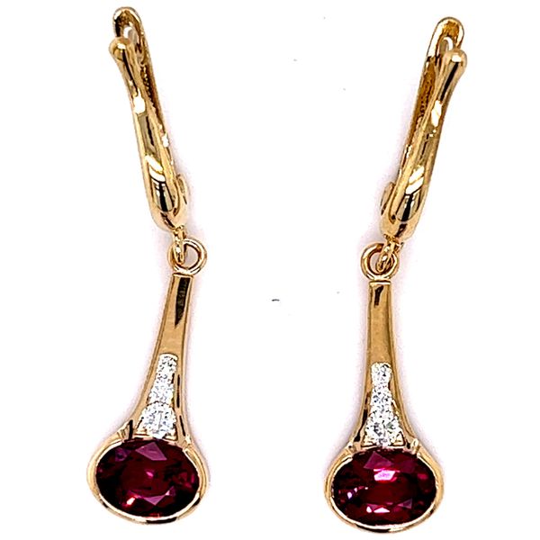 14KY 2.03ctw Rhodolite And .16ctw Diamond Earrings Charles Frederick Jewelers Chelmsford, MA