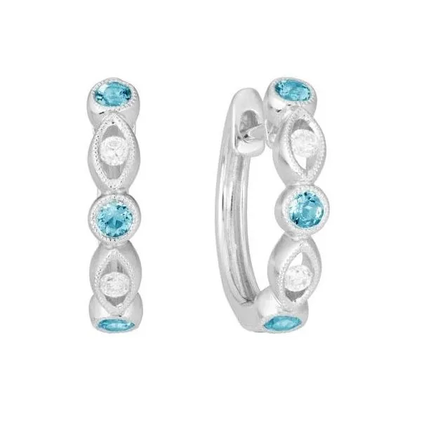 14KW Blue Topaz Huggie Hoops similar item image