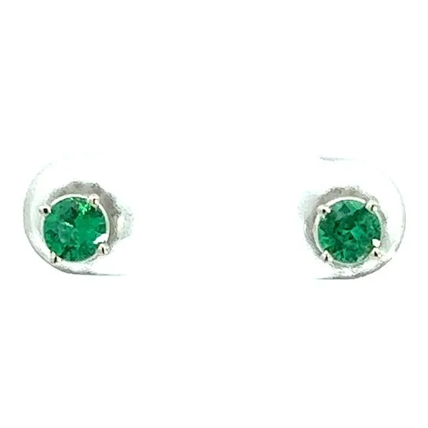 14KW .49ctw Emerald Stud Earrings Charles Frederick Jewelers Chelmsford, MA