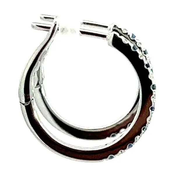 14KW .15ctw Sapphire And .11ctw Diamond Hoops