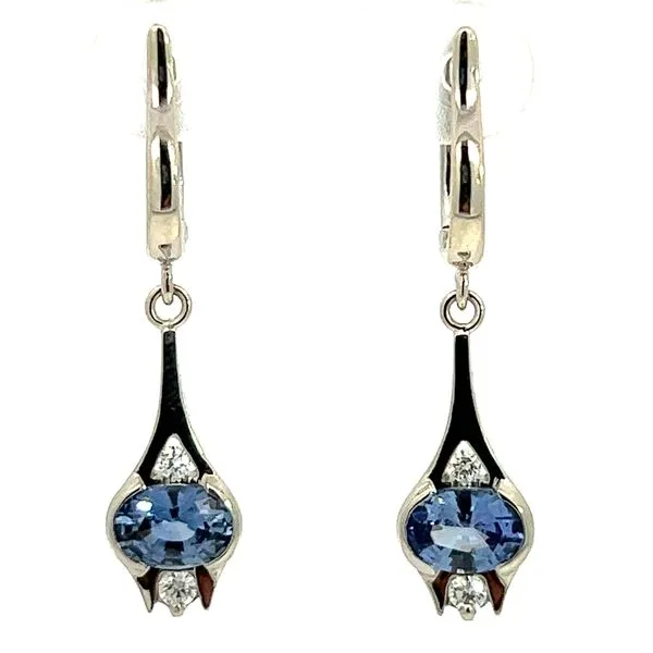 14KW 1.69ctw Sapphire And .16ctw Diamond Earrings Charles Frederick Jewelers Chelmsford, MA