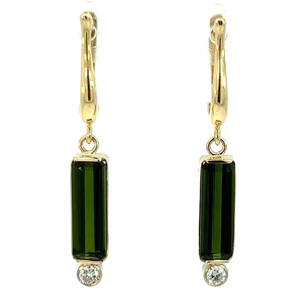 14KY 5.02ctw Green Tourmaline And .18ctw Diamond Earrings Charles Frederick Jewelers Chelmsford, MA