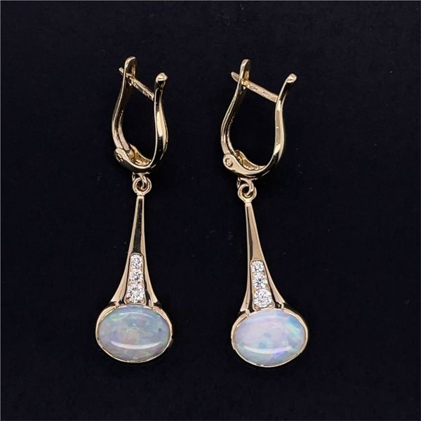 14KY Opal & Diamond Earrings Charles Frederick Jewelers Chelmsford, MA