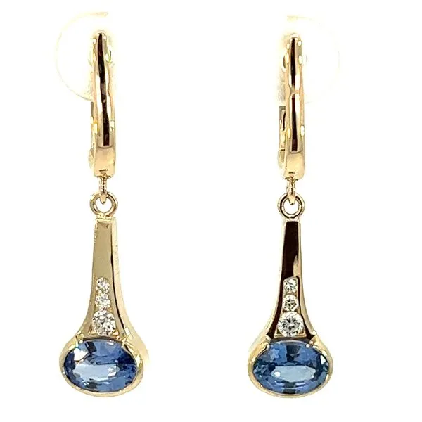 14KY 1.73ctw Sapphire And .16ctw Diamond Earrings Charles Frederick Jewelers Chelmsford, MA