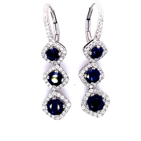 14KW 4-5mm Sapphire And Diamond Earrings Charles Frederick Jewelers Chelmsford, MA