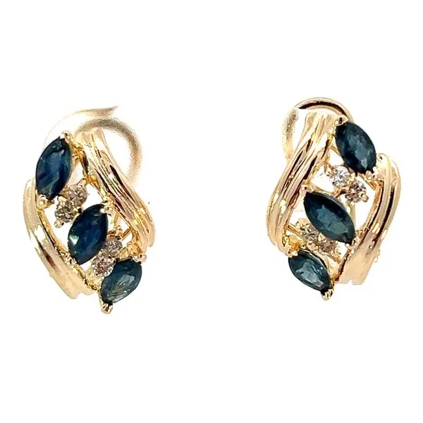 14KY Sapphire And Diamond Earrings Charles Frederick Jewelers Chelmsford, MA