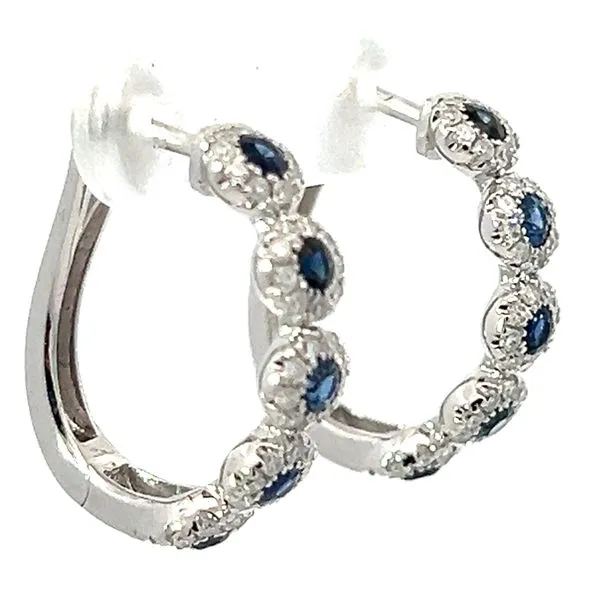 14KW Sapphire And Diamond Earrings Image 2 Charles Frederick Jewelers Chelmsford, MA