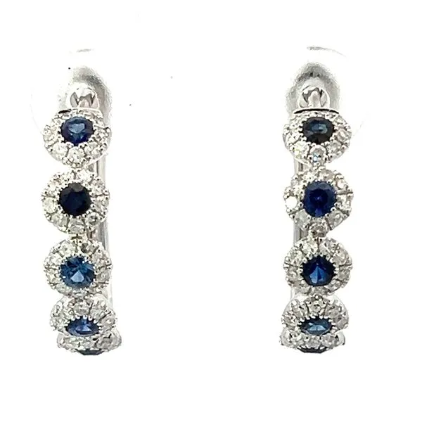14KW Sapphire And Diamond Earrings Charles Frederick Jewelers Chelmsford, MA