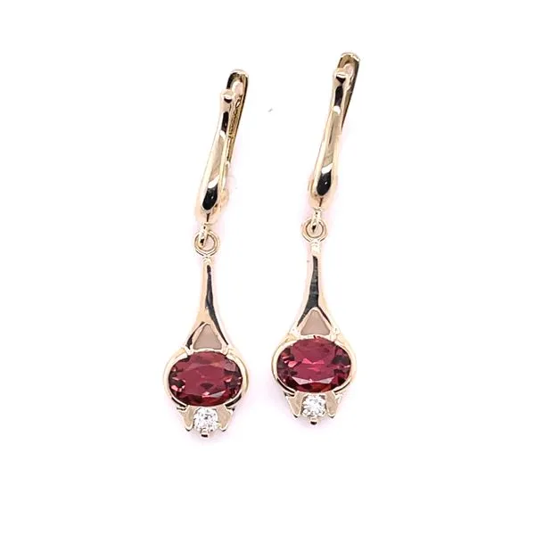 14KY Tourmaline & Diamond Drop Earrings