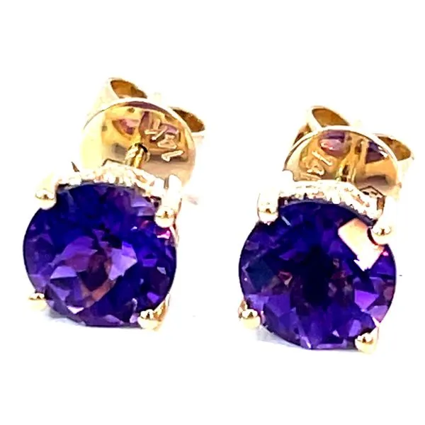 14KTY Amethyst Stud Earrings 1.46ctw