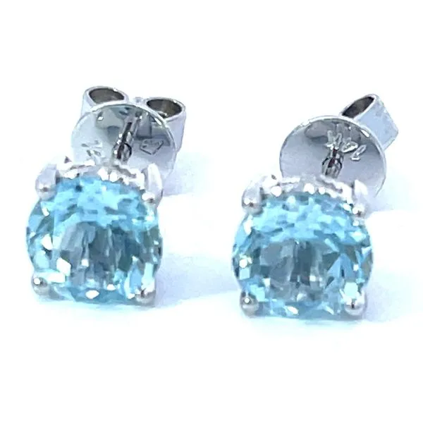 14KW Aquamarine Stud Earrings 1.60ctw