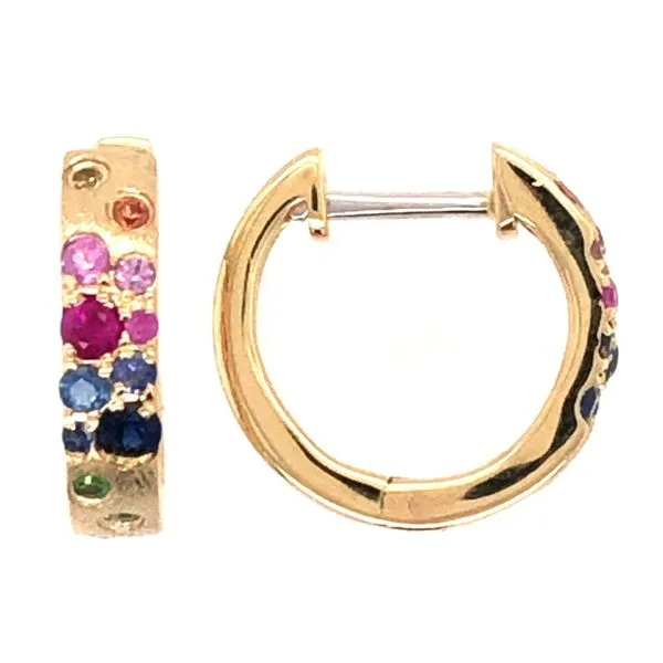 Sapphire and Tsavorite Hoops