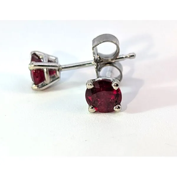 14kt White Gold Ruby Studs Charles Frederick Jewelers Chelmsford, MA