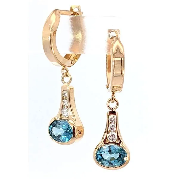 14ky Zircon and Diamond Earrings