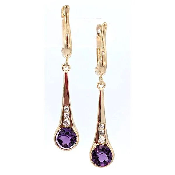 14ky Amethyst and Diamond Earrings