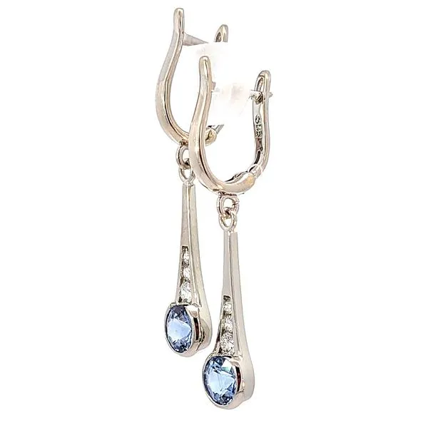 14kw Sapphire and Diamond Earrings