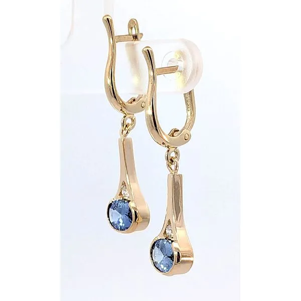 14ky Sapphire and Diamond Earrings