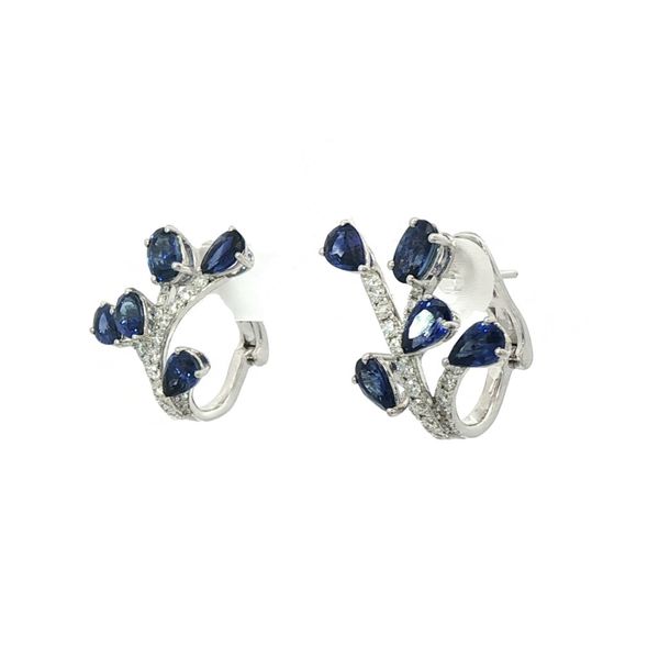 18kw Sapphire and Diamond Earrings Image 2 Charles Frederick Jewelers Chelmsford, MA