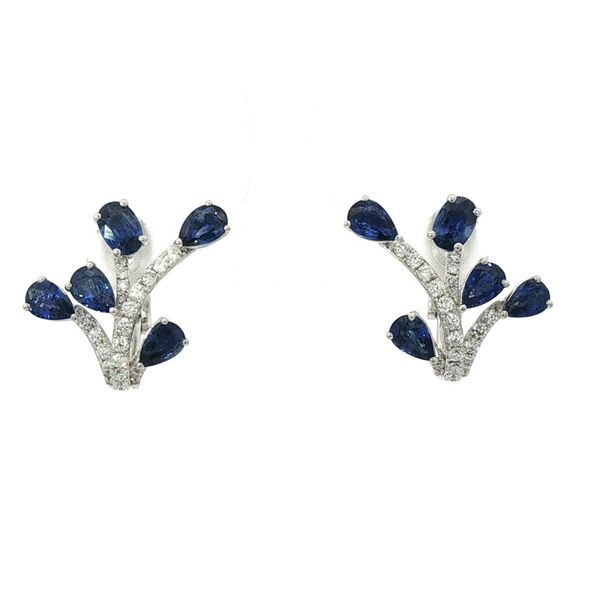 18kw Sapphire and Diamond Earrings Charles Frederick Jewelers Chelmsford, MA