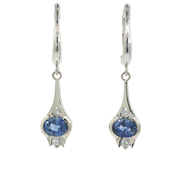 1.86ctw Sapphire and Diamond Earrings Charles Frederick Jewelers Chelmsford, MA
