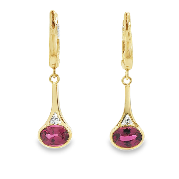 2.20ctw Rhodolite Garnet and Diamond Earrings Charles Frederick Jewelers Chelmsford, MA