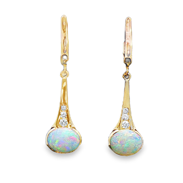 2.24ctw Opal and Diamond Earrings Charles Frederick Jewelers Chelmsford, MA