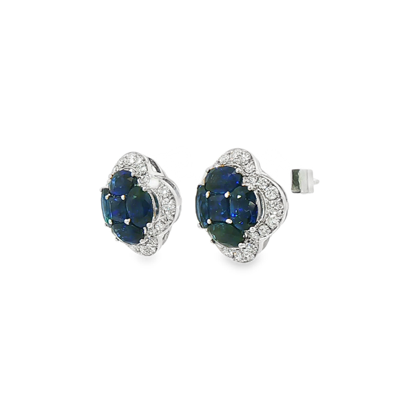 3.68ctw Sapphire and Diamond Earrings Image 2 Charles Frederick Jewelers Chelmsford, MA