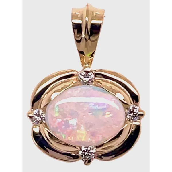 14KY Opal & Diamond Pendant Charles Frederick Jewelers Chelmsford, MA