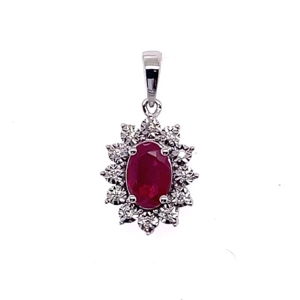 14K Ruby & Diamond Pendant Charles Frederick Jewelers Chelmsford, MA