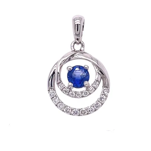 14KW Sapphire & Diamond Pendant Charles Frederick Jewelers Chelmsford, MA