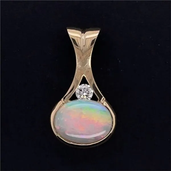 14KY Opal & Diamond Pendant Charles Frederick Jewelers Chelmsford, MA