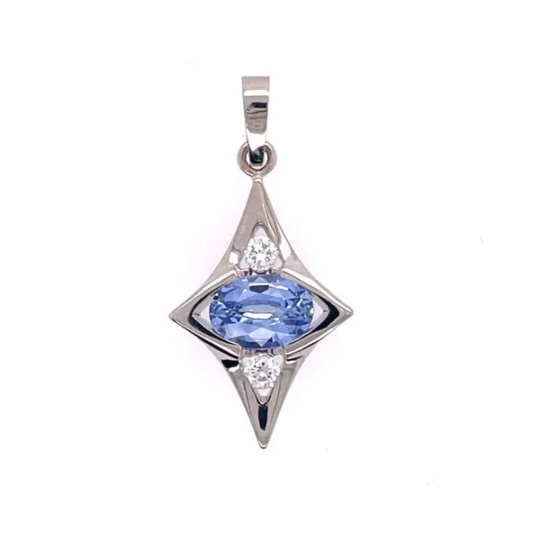 14KW Sapphire & Diamond Pendant Charles Frederick Jewelers Chelmsford, MA