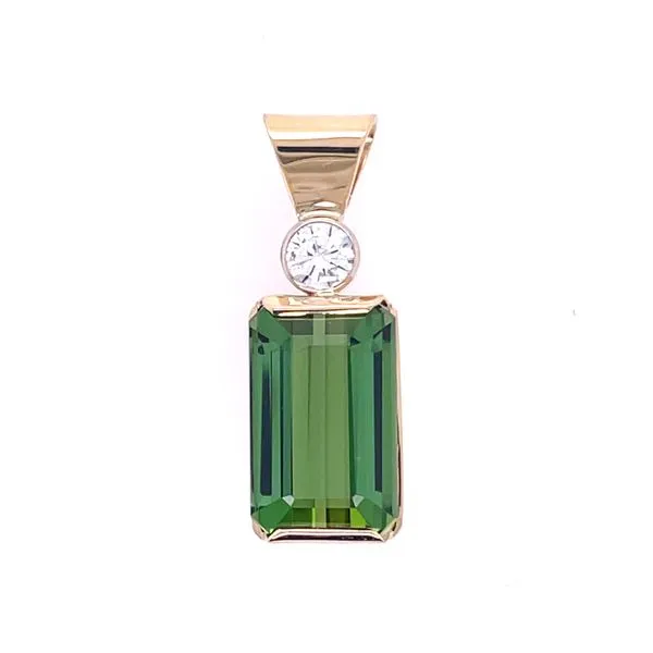 14KY Tourmaline & Diamond Pendant Charles Frederick Jewelers Chelmsford, MA