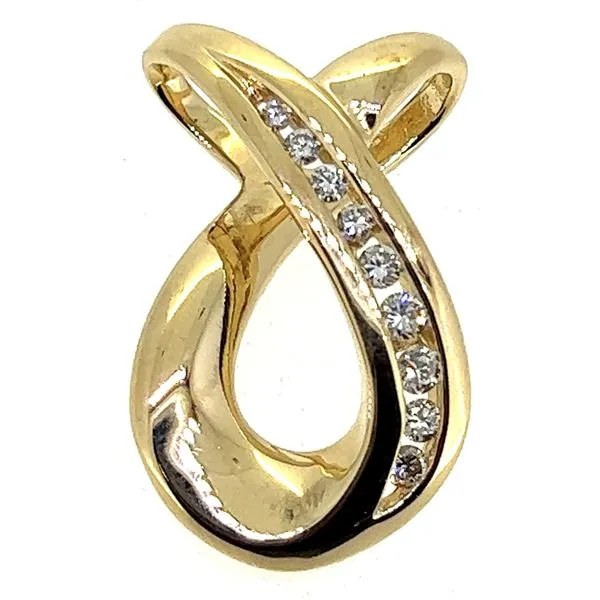 14KY XO Shaped Diamond Pendant Charles Frederick Jewelers Chelmsford, MA
